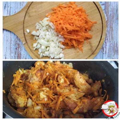 морковь лук для гуляша из курицы фото