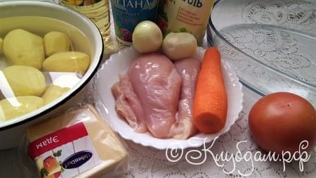 продукты для картофеля с курицей и сыром фото