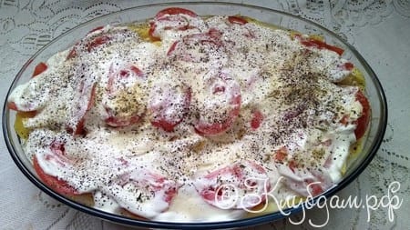 Картофель с курицей и сыром фото
