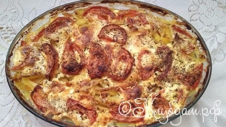 Картофель с курицей и сыром