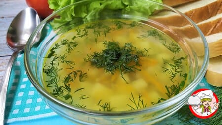 картофельный суп на курином бульоне без мяса фото