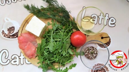 продукты для легкого салата с форелью фото
