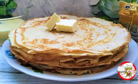 блины с маслом на молоке фото