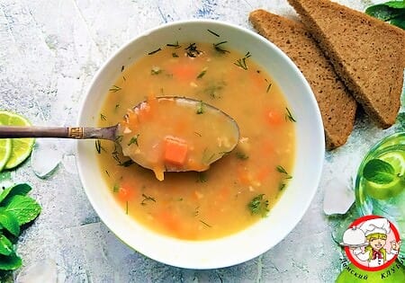гороховый суп в тарелке рецепт фото